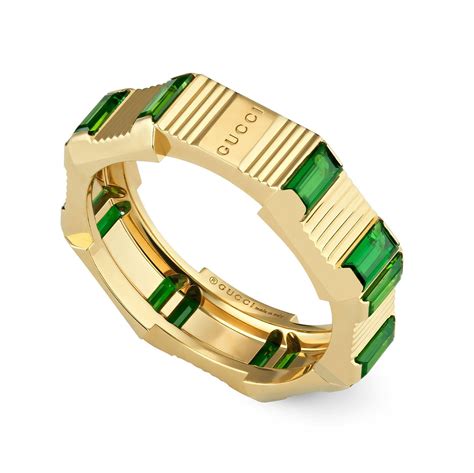 green gucci ring|Gucci link to love green ring.